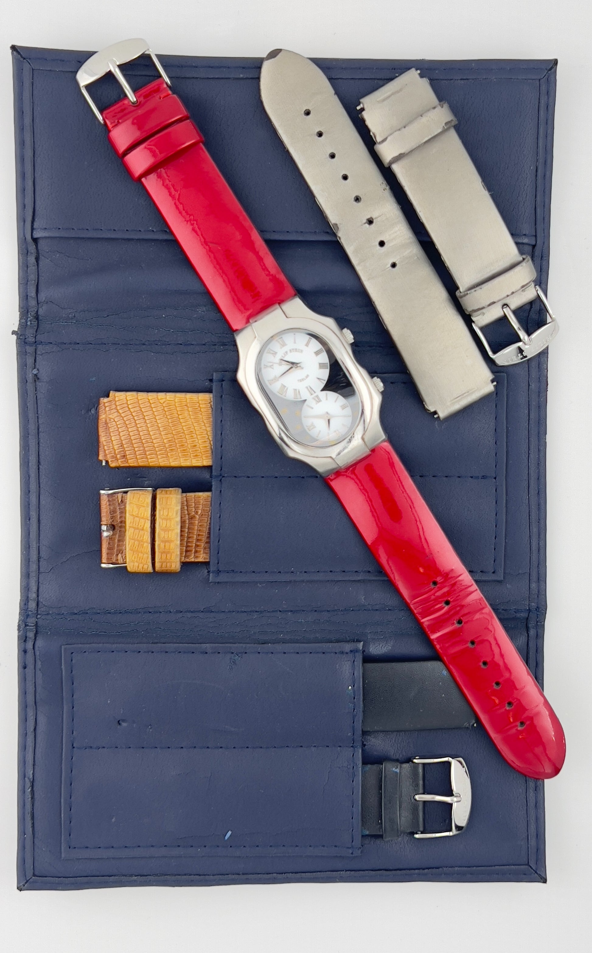 Philip Stein signature large dual time zone watch