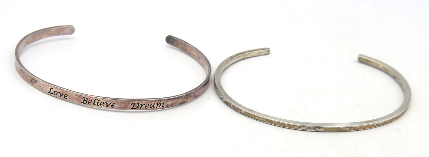 Vintage 925 sterling silver group lot of 5 cuff bangles