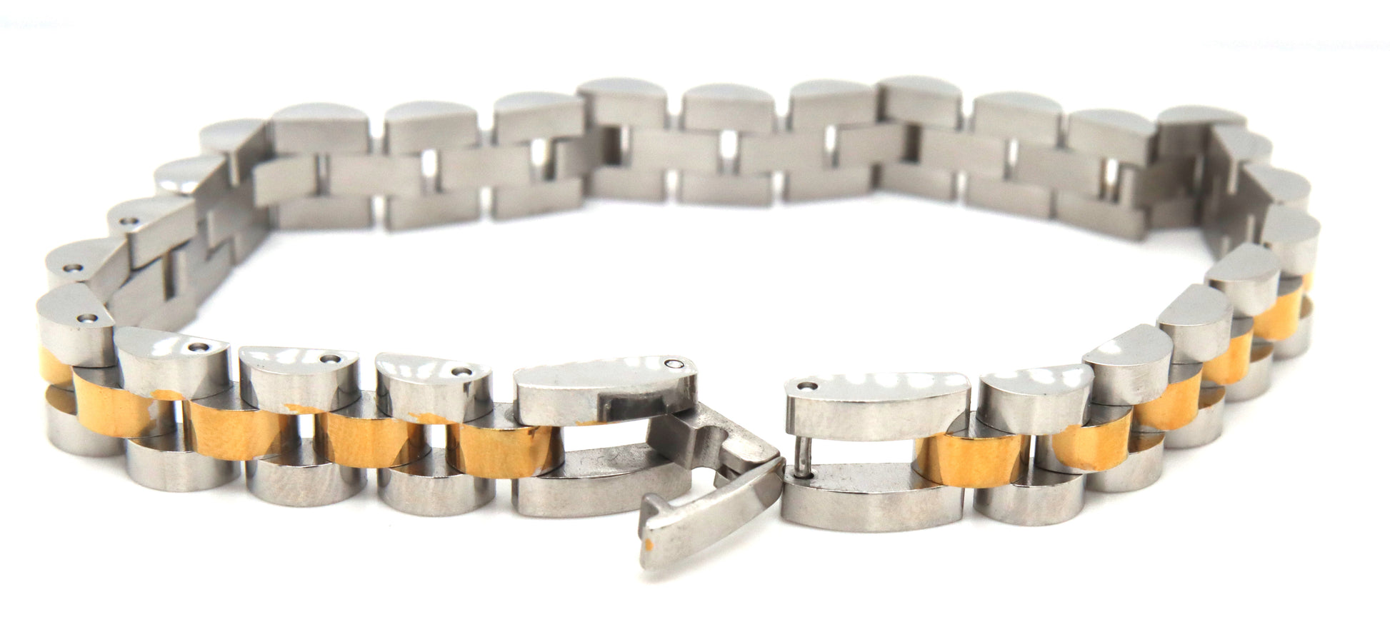 Stainless steel two tone bracelet