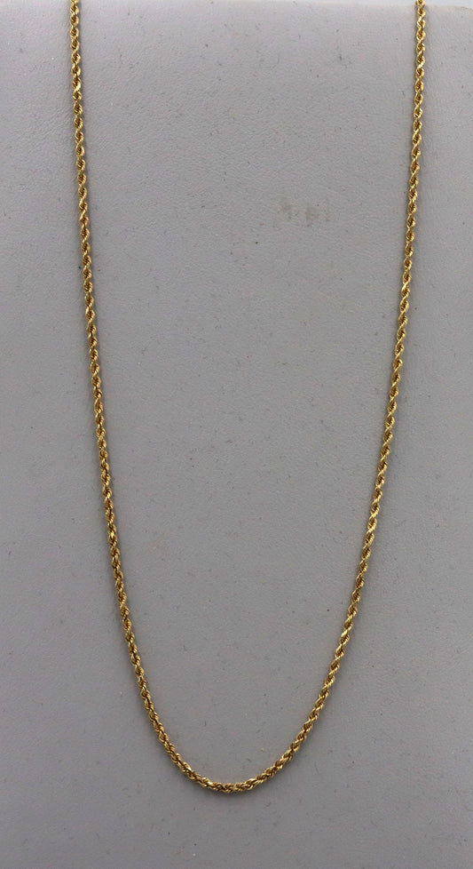 14kt Yellow gold rope chain necklace