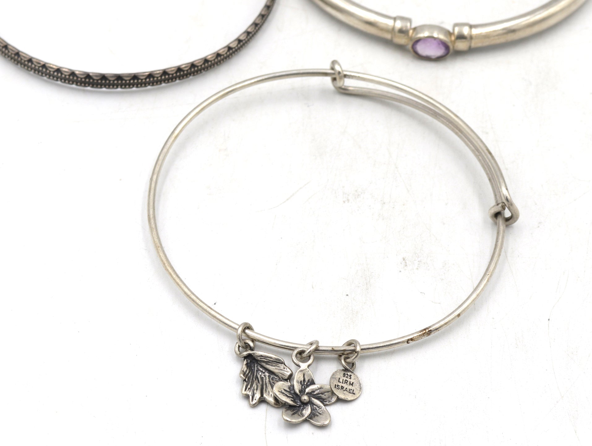 Group lot of Vintage 925 sterling silver bangles