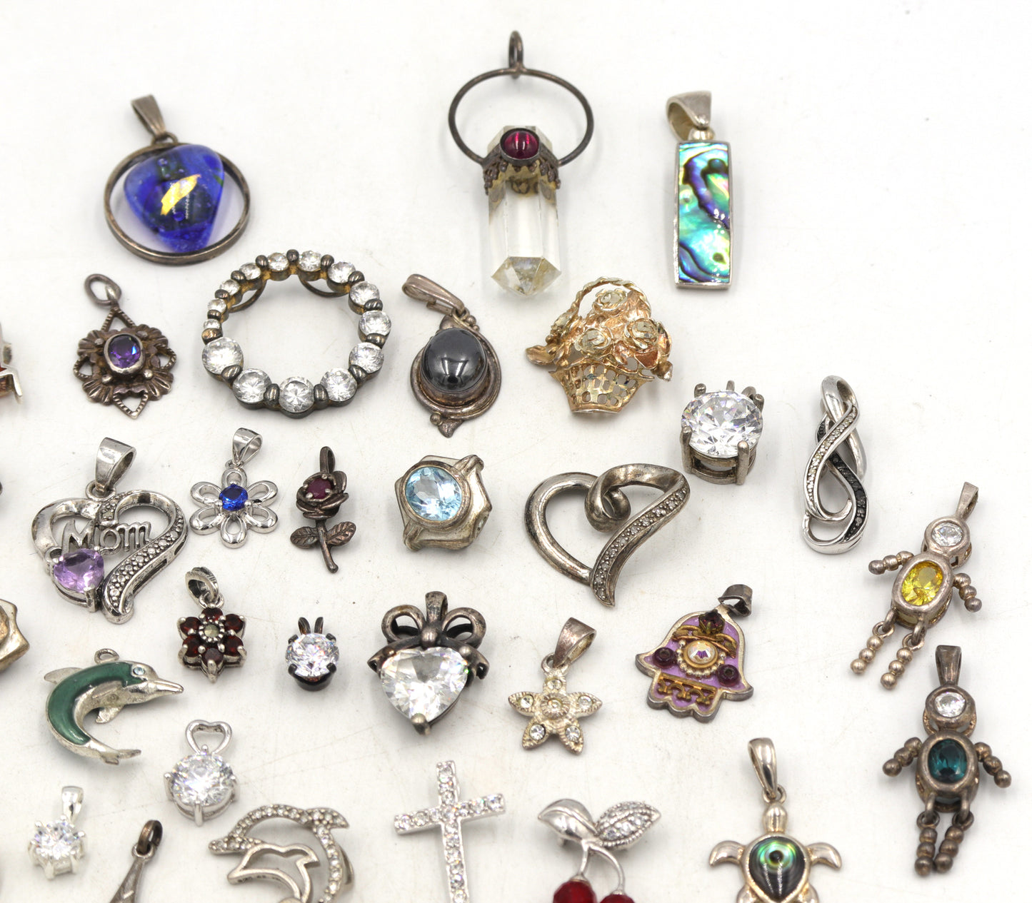 Group lot of Vintage 925 sterling silver pendants