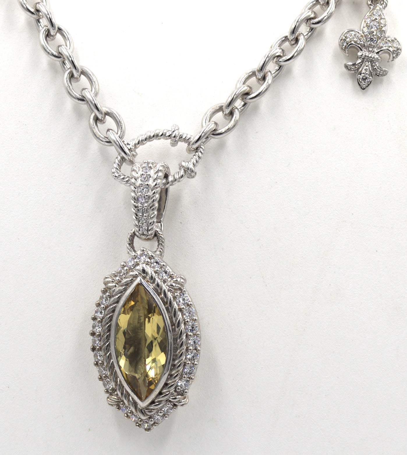 Judith Ripka Citrine pendant on chain