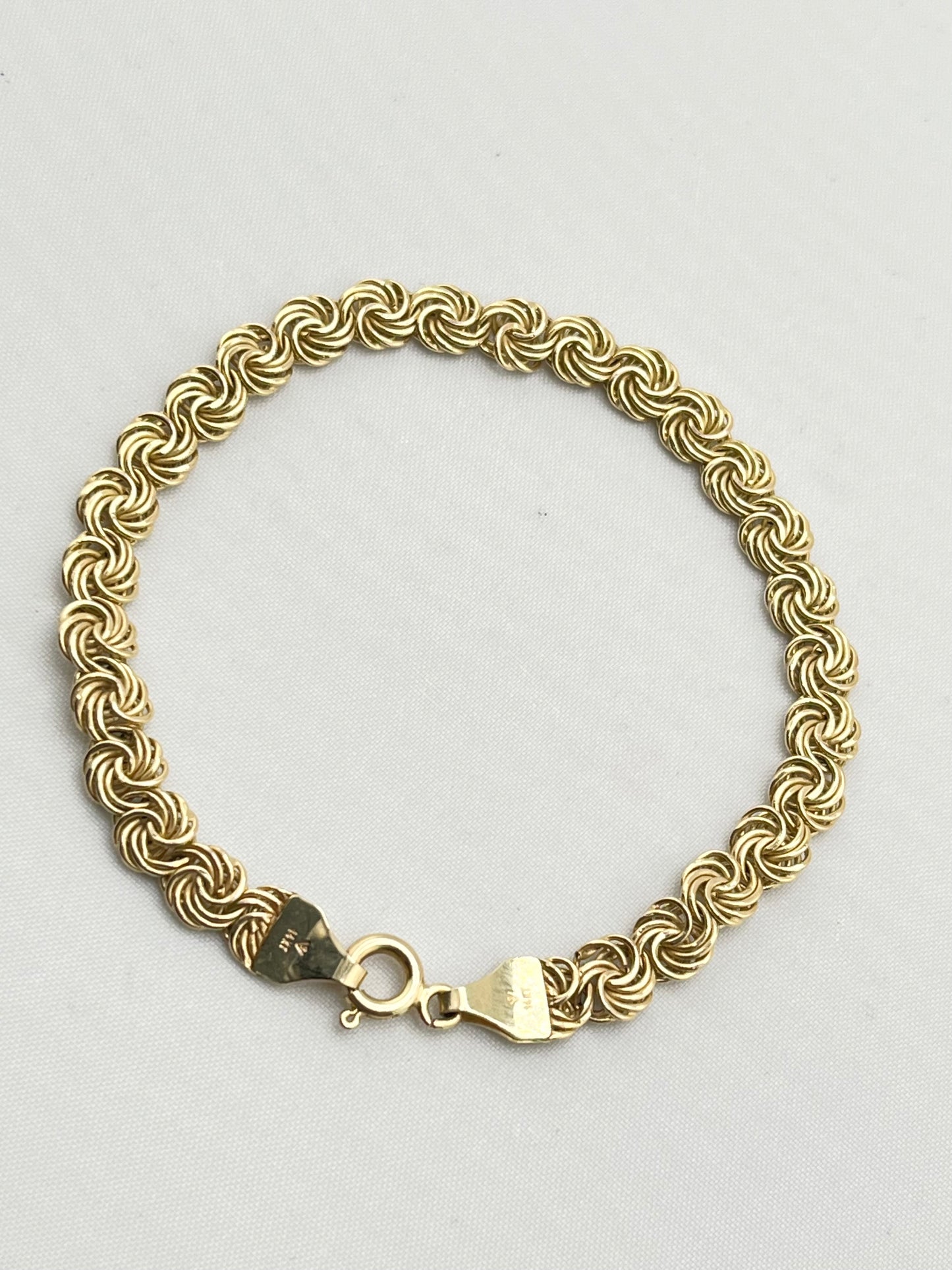 14KT Yellow Gold Byzantine Link Bracelet