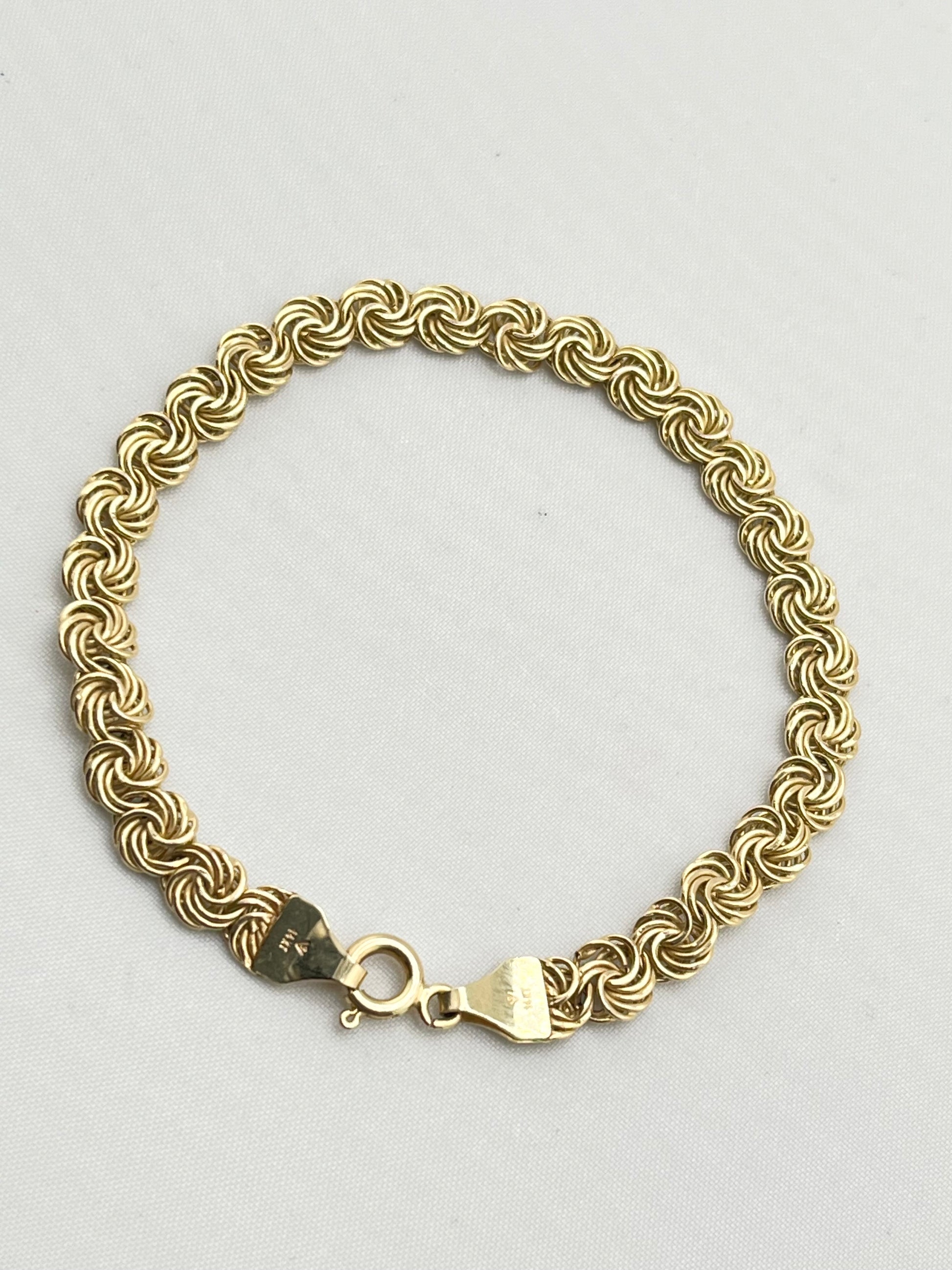 14KT Yellow Gold Byzantine Link Bracelet