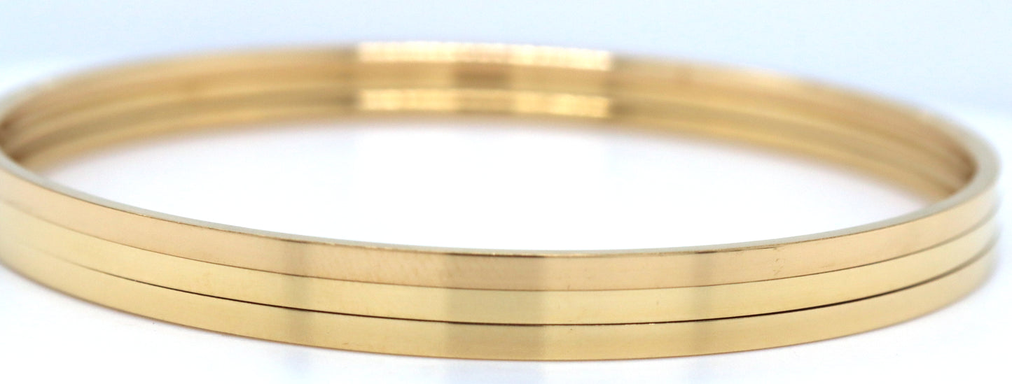 Set of 3 gold plated bangles