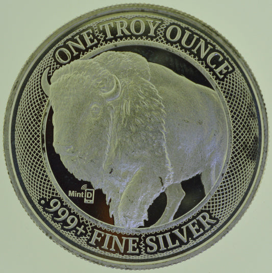 American Buffalo Design Buffalo Bitcoin 1 oz .999+ Silver Round MintID Scan Verified