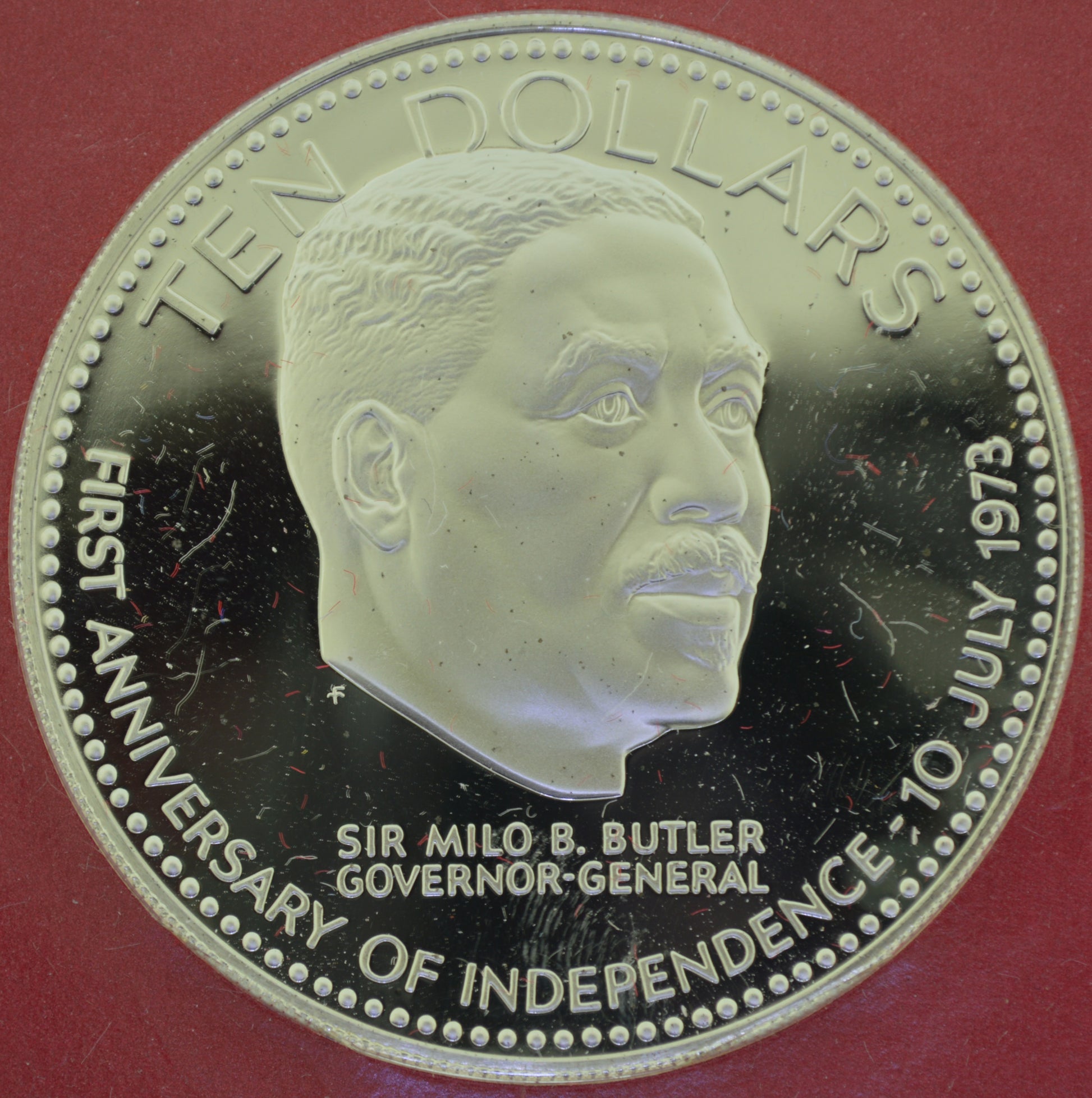 1974 Bahamas Ten Dollar Independence Day Sterling Silver Coin