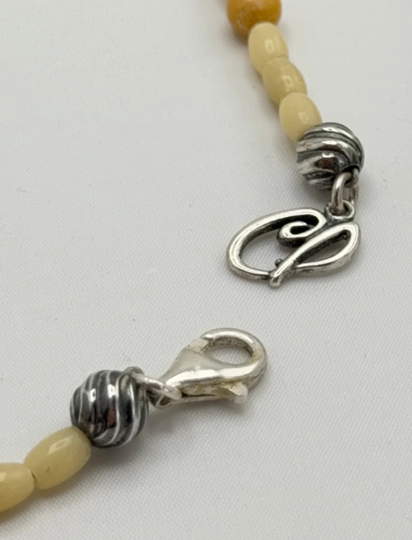 925 Sterling Silver Carolyn Carolyn Pollack Yellow jasper and Citrine Pendant With Amber Beads Neckl