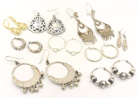 Group lot of Vintage 925 sterling silver earrings