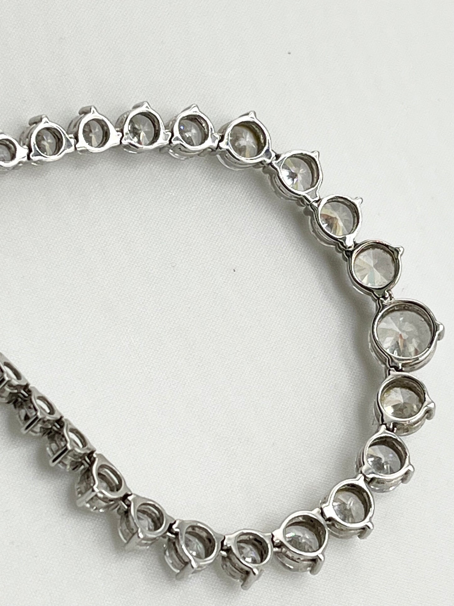 925 Sterling Silver Gratuated Tennis CZ Necklace