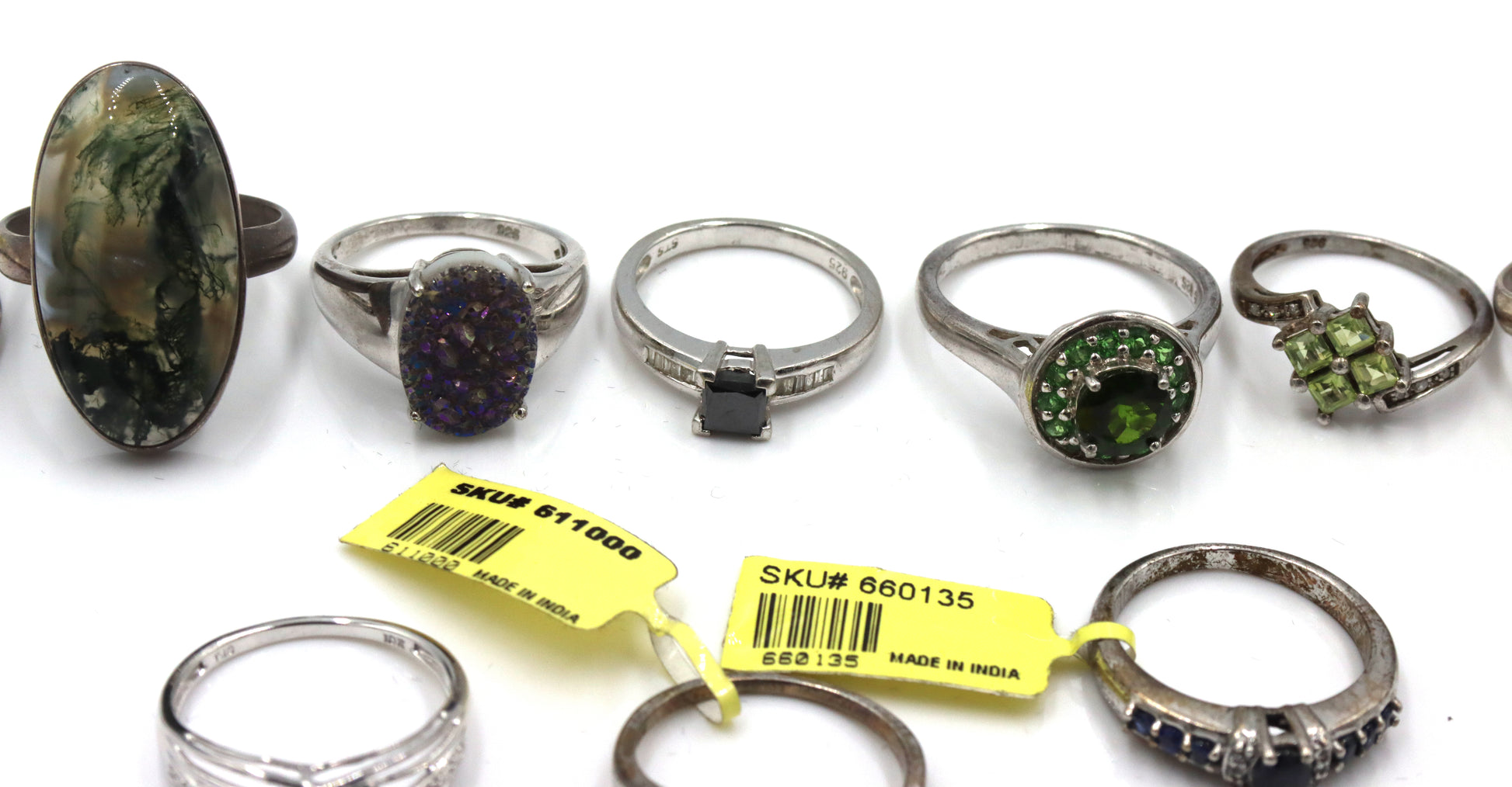 Group lot of Vintage 925 sterling silver rings