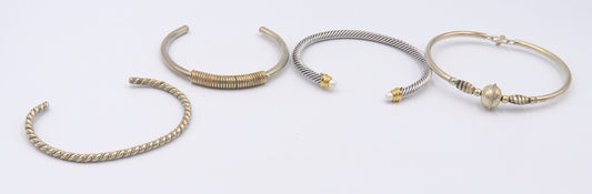 Group Lot of Vintage 925 Sterling Silver Bangles