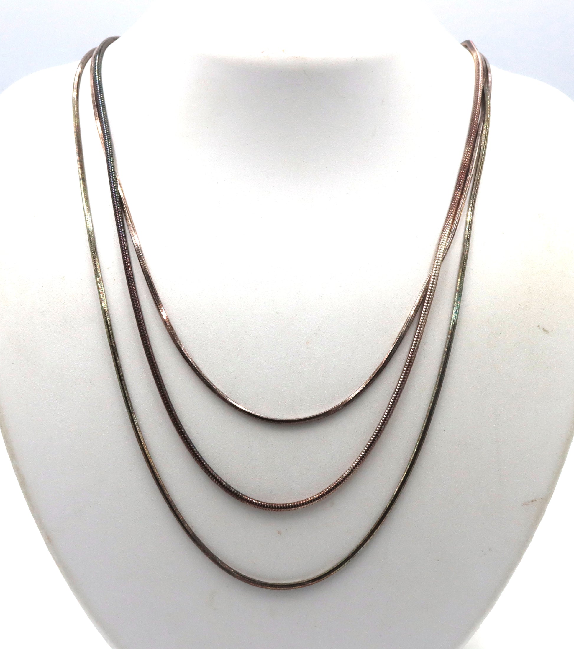 Group lot of 3 Italian vintage 925 sterling silver chains