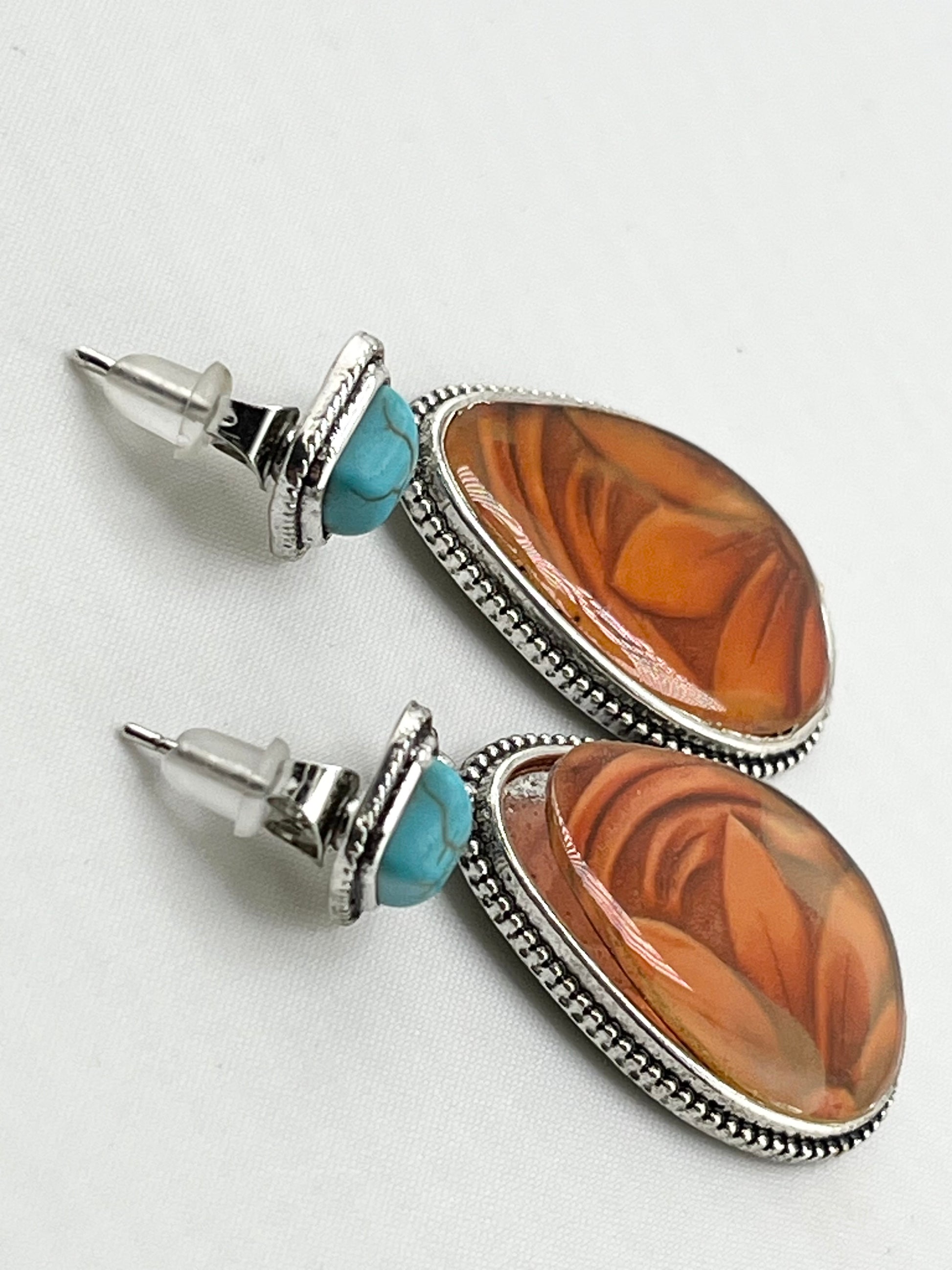 925 Sterling Silver Boho Flower Drop Earrings