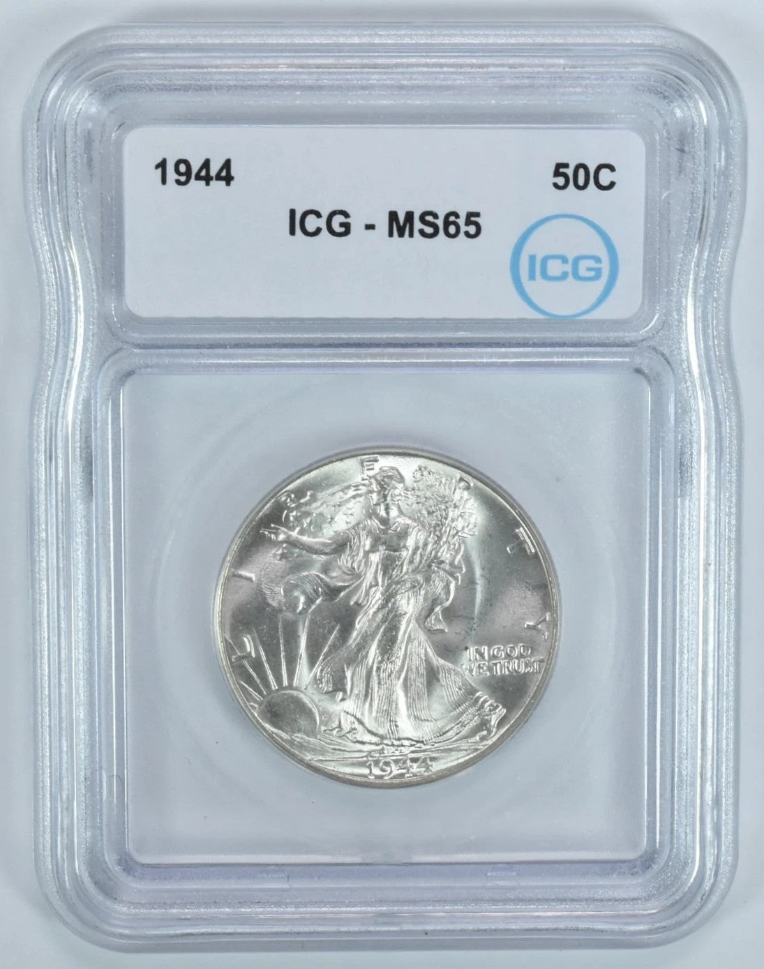 1944 Walking Liberty Silver Half Dollar 50C ICG MS65 Certified Brilliant Uncirculated
