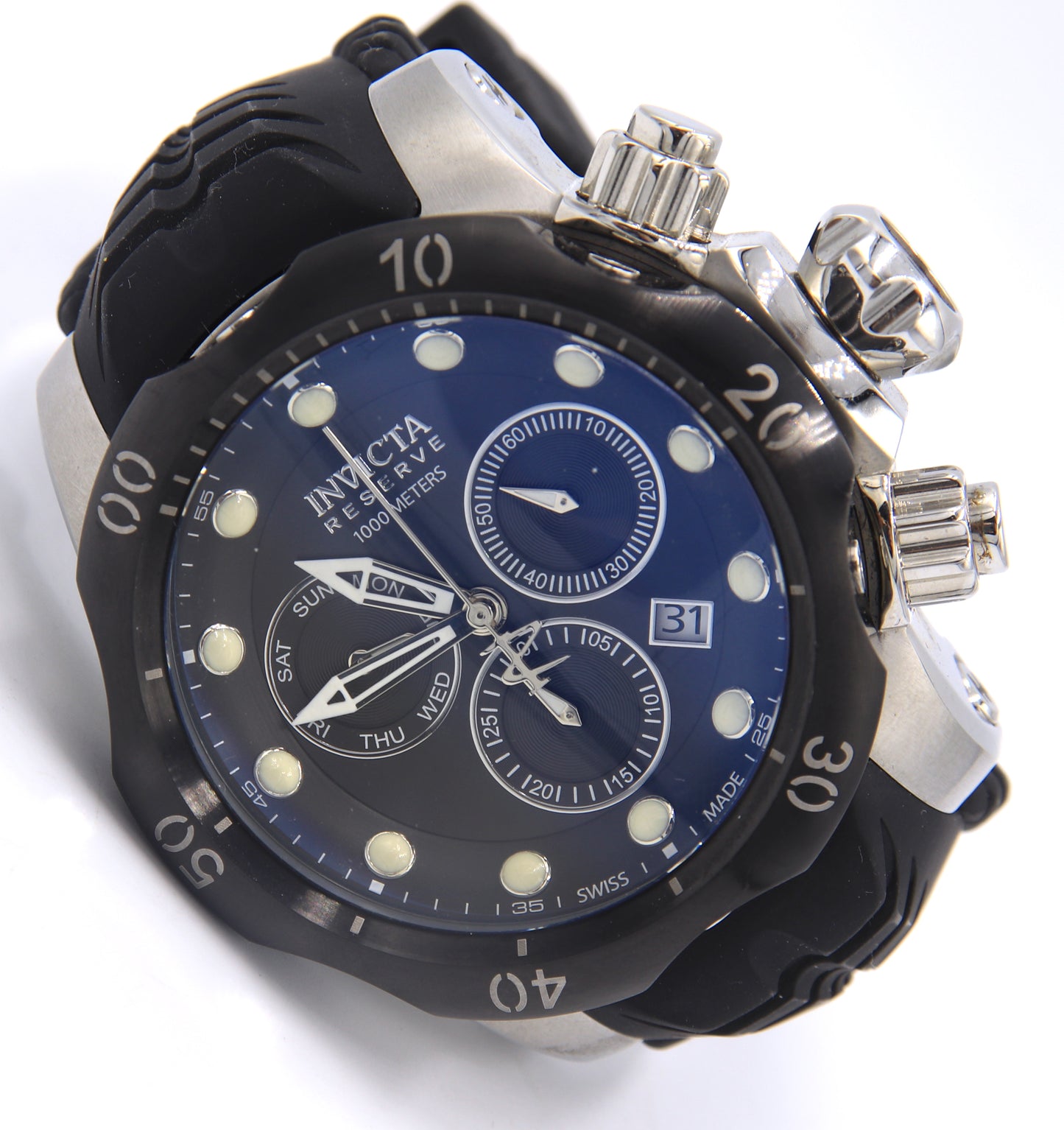 Invicta Reserve Venmo Quartz Swiss Chronograph Black Dial Watch
