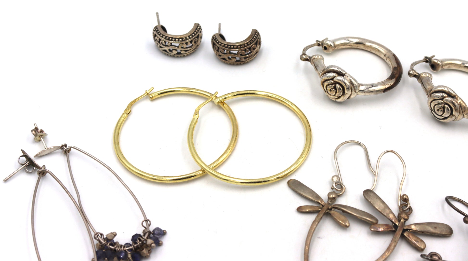 Group lot of Vintage 925 sterling silver earrings