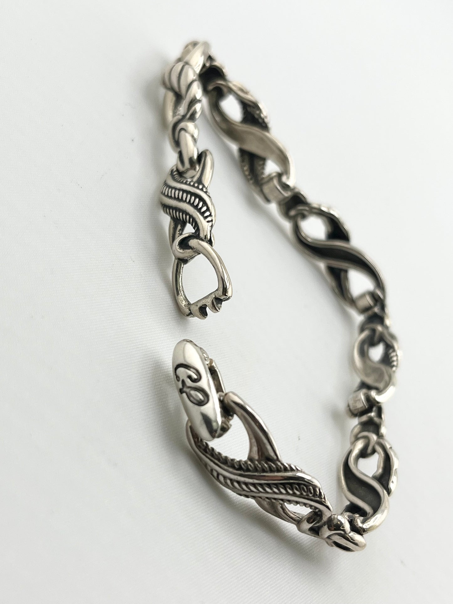 925 Sterling Silver Carolyn Pollack Vintage X-Link Infinity Interlocking Links Bracelet