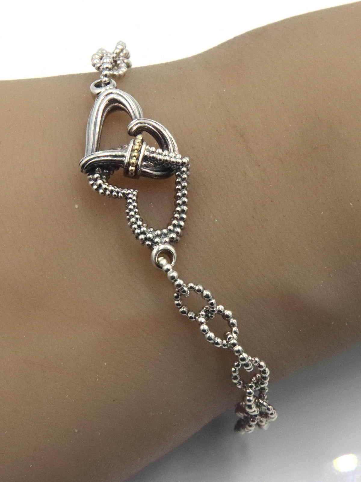 Lagos Manah interlocking double heart bracelet