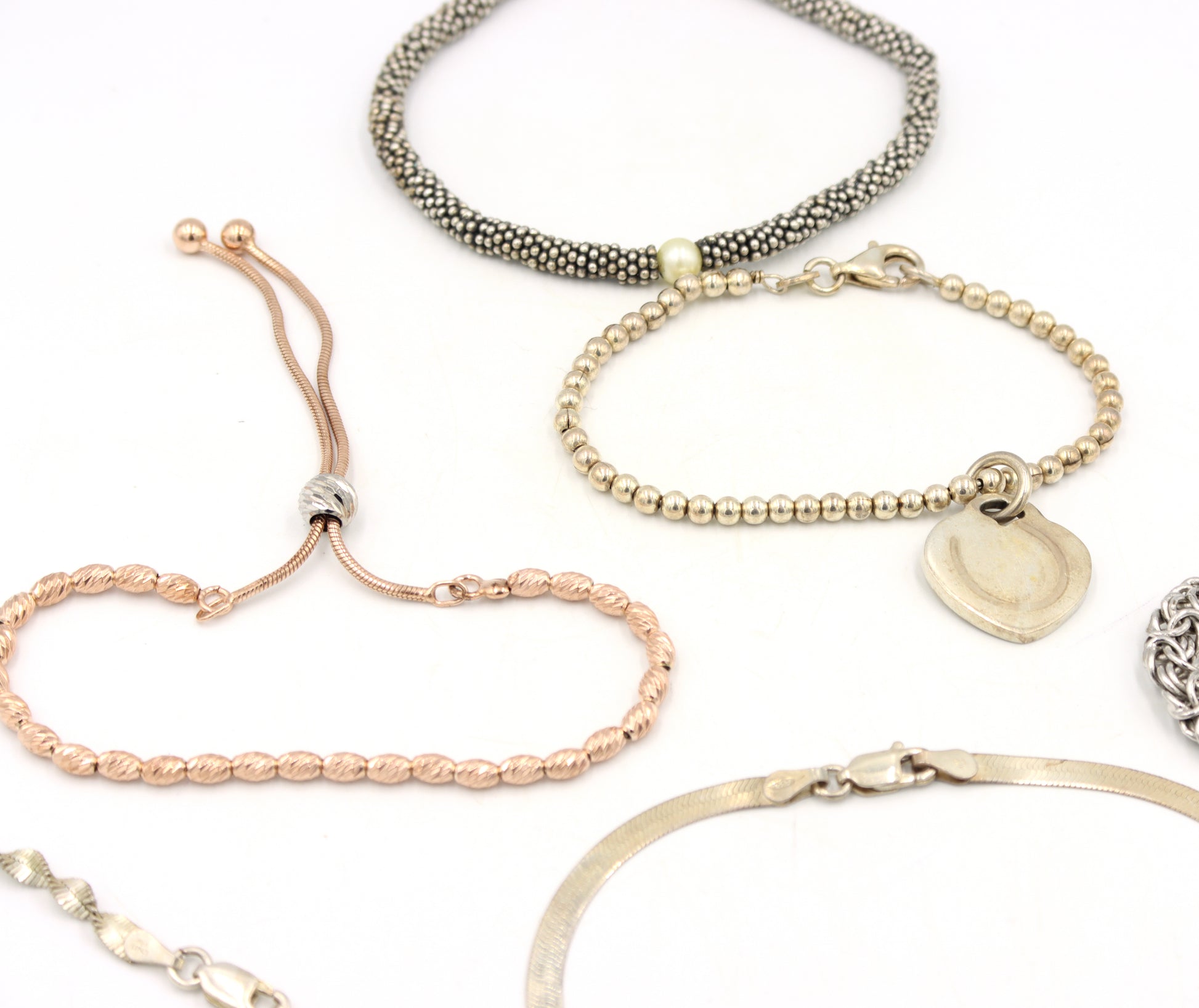 Group lot of Vintage 925 sterling silver bracelets