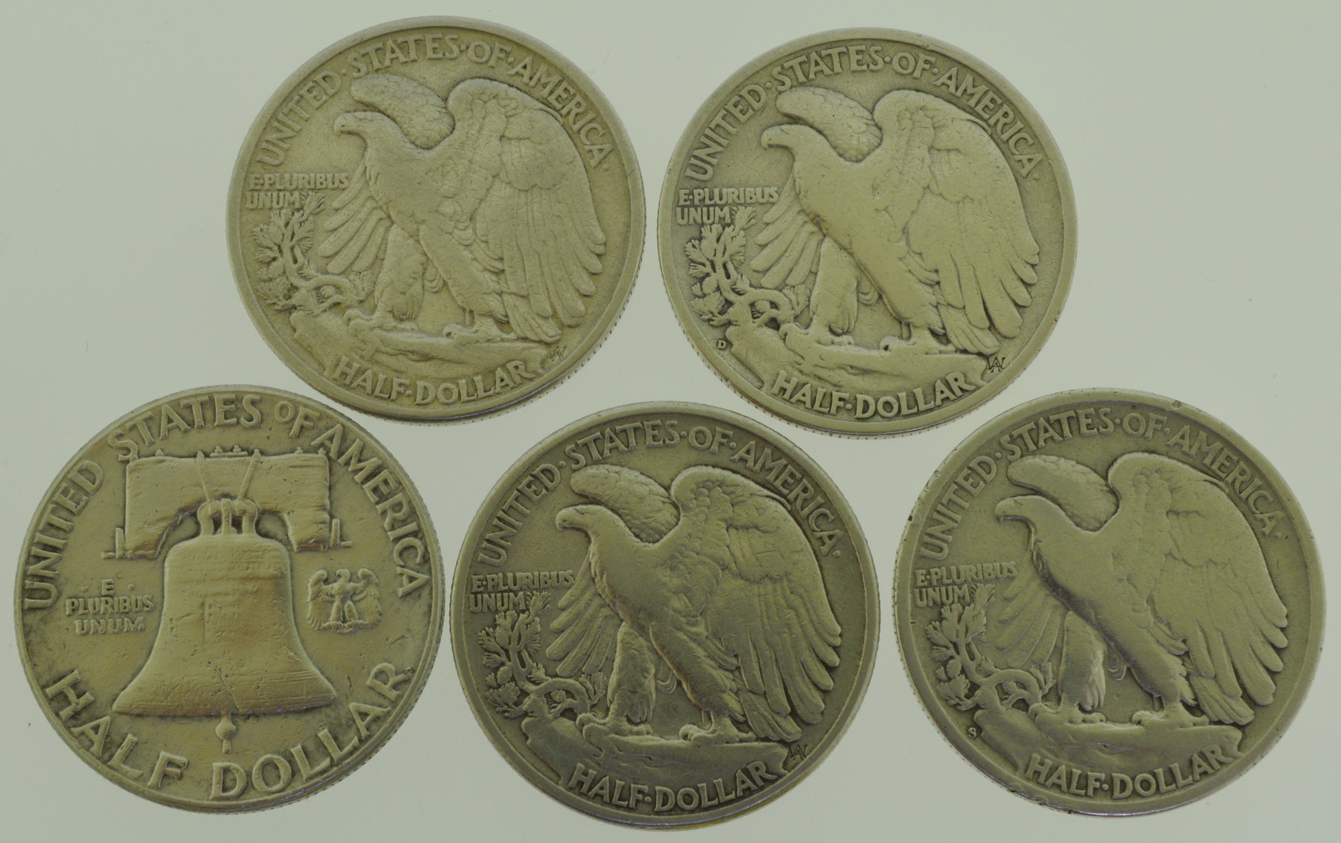 1900,s lot of five Half Dollar