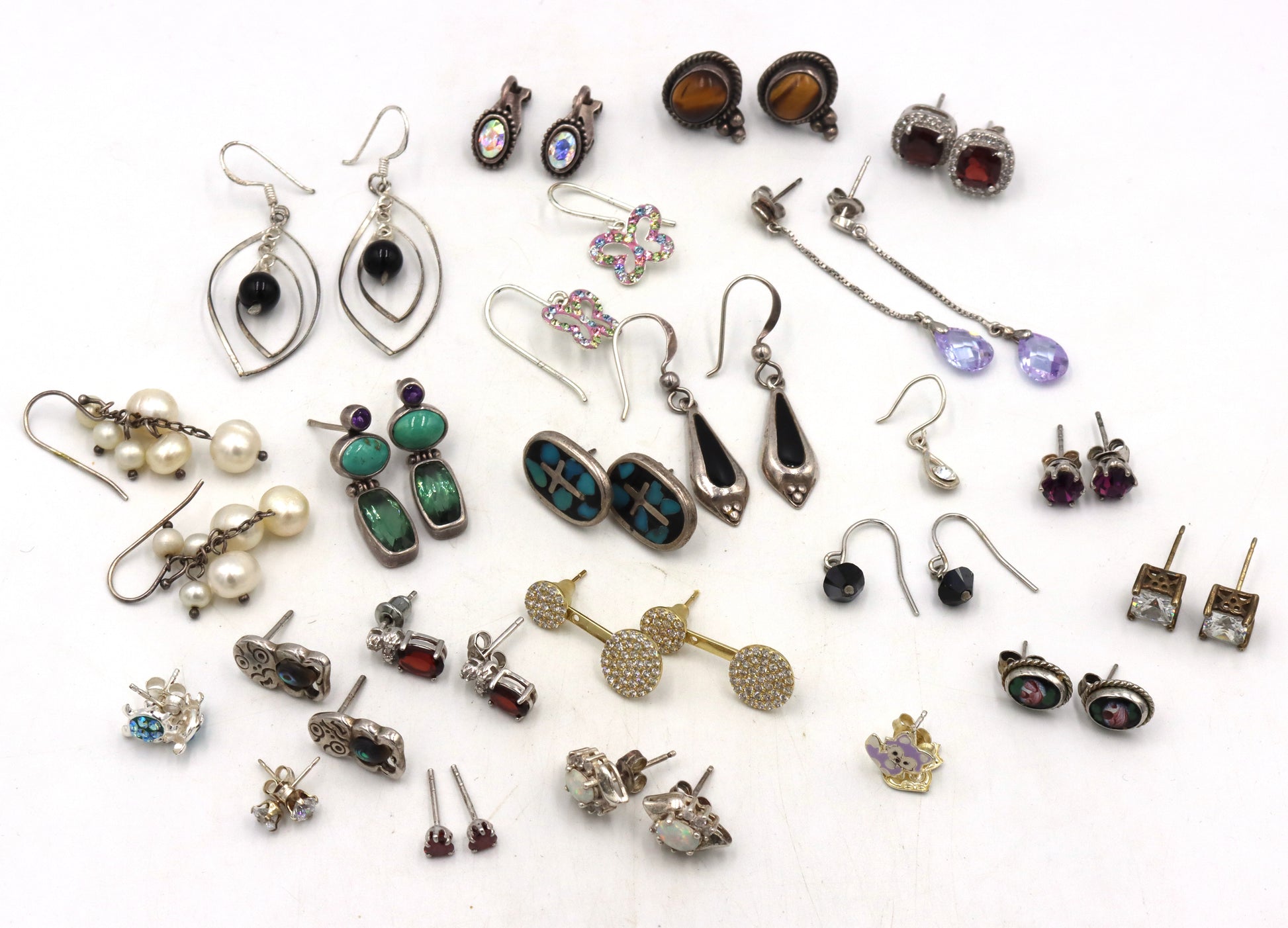 Group lot of Vintage 925 sterling silver earrings