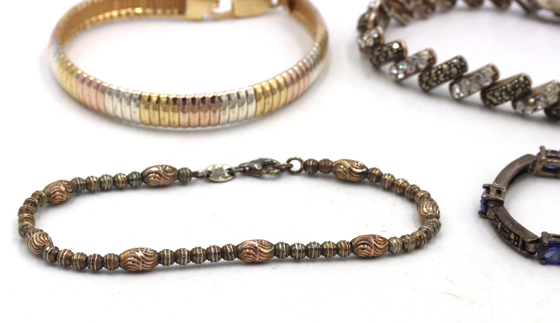 Group lot of 4 vintage 925 sterling silver bracelets