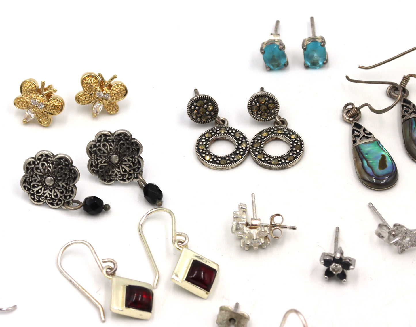 Vintage 925 sterling silver group lot of earrings