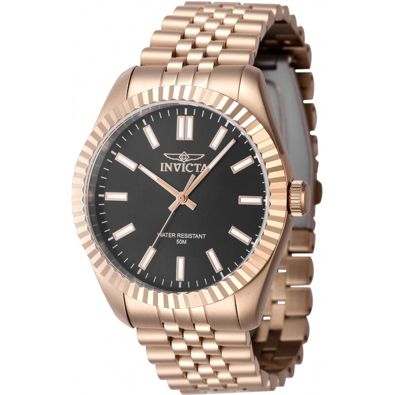 Invicta Specialty Black Dial Rose Gold-Tone Men's Watch