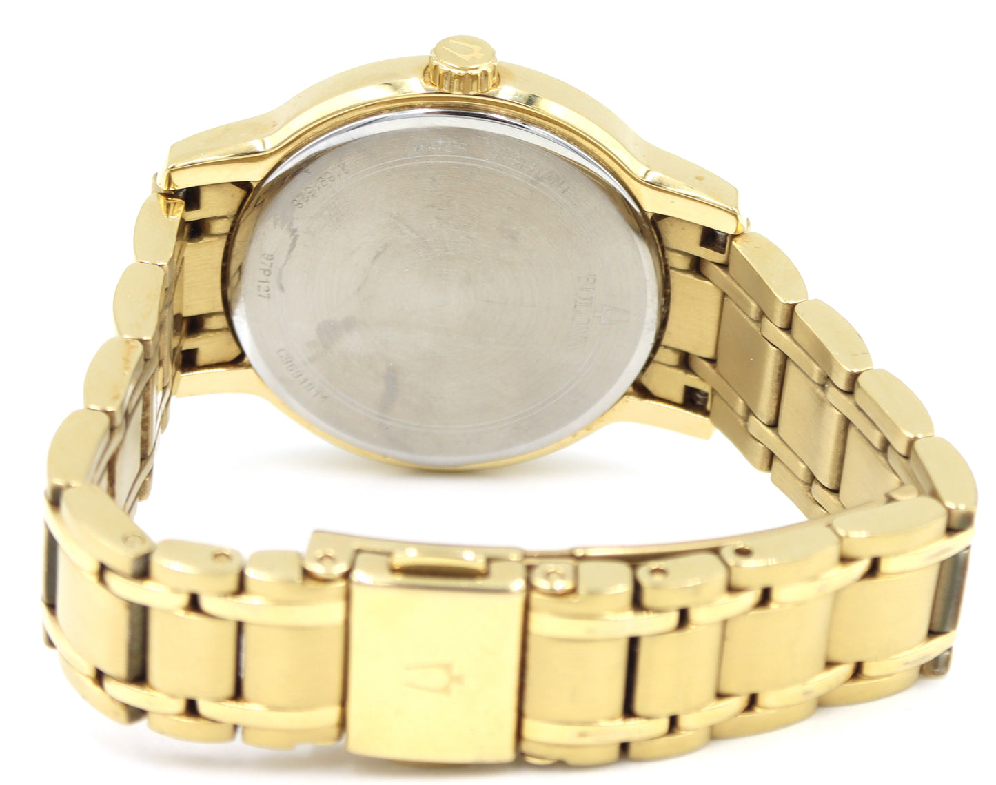 Bulova gold tone quartz round  watch