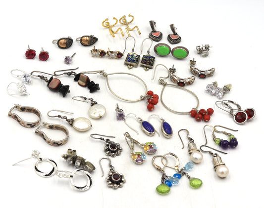 Group lot of Vintage 925 sterling silver earrings