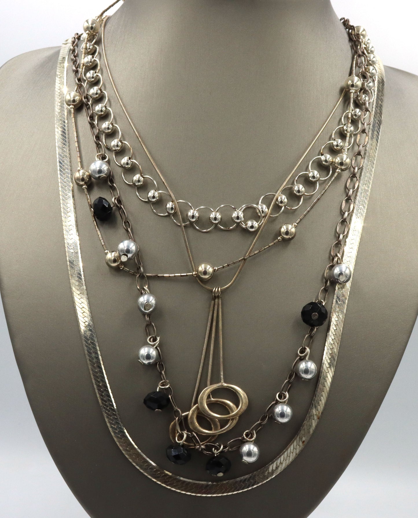 Group lot of 5 Vintage 925 sterling silver necklaces