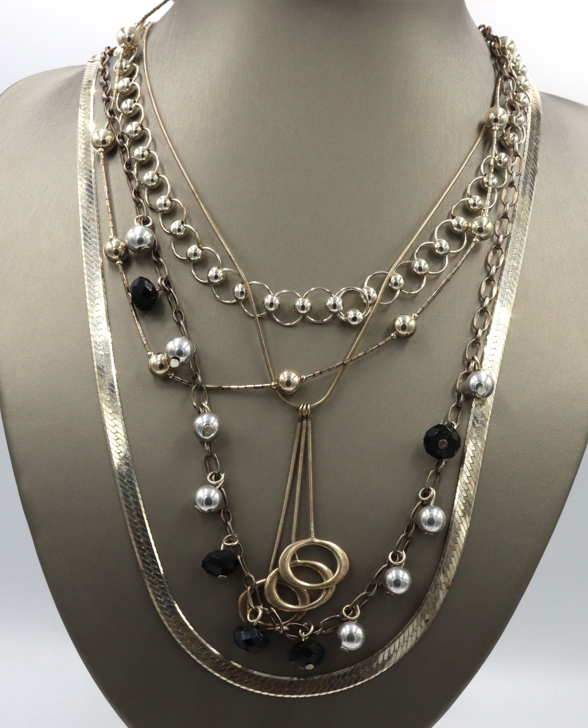 Group lot of 5 Vintage 925 sterling silver necklaces