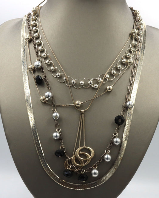Group lot of 5 Vintage 925 sterling silver necklaces