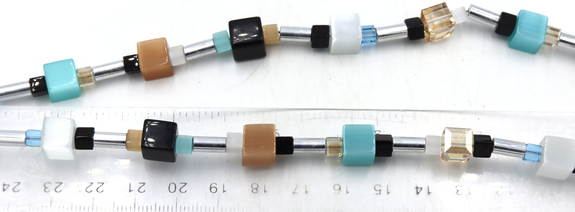 Multi color crystal necklace in sterling silver