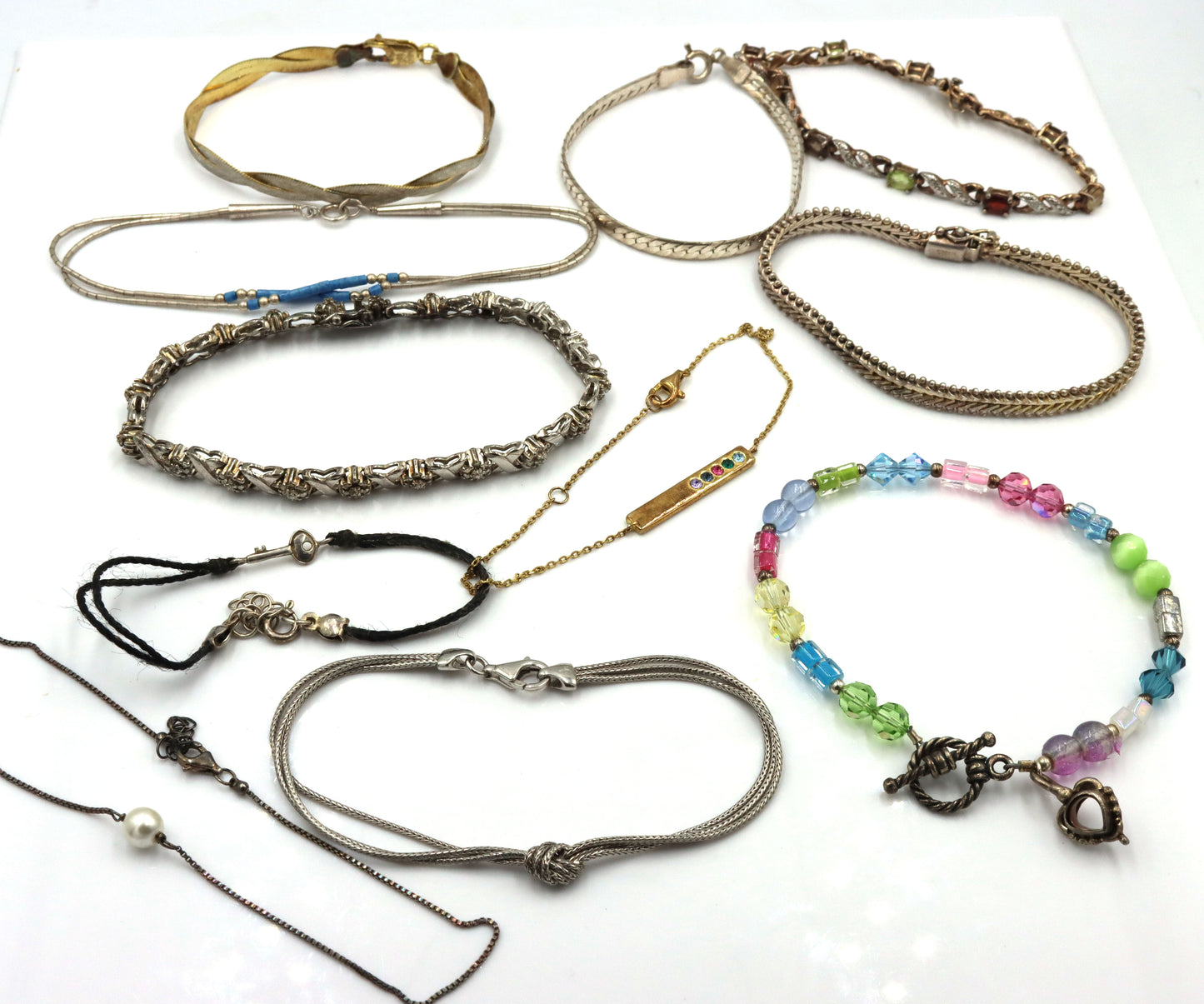 Group lot of 11 vintage 925 sterling silver bracelets