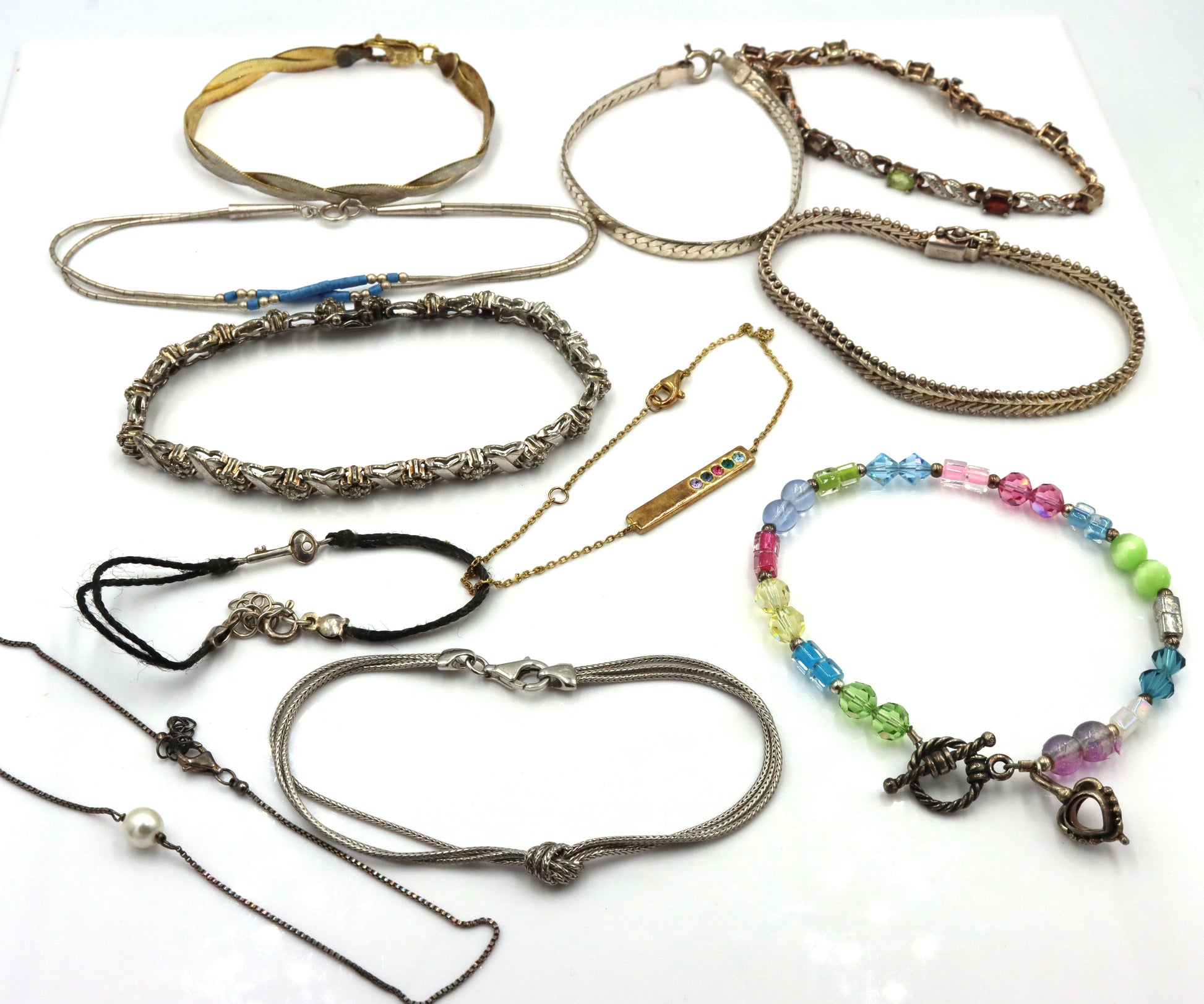 Group lot of 11 vintage 925 sterling silver bracelets