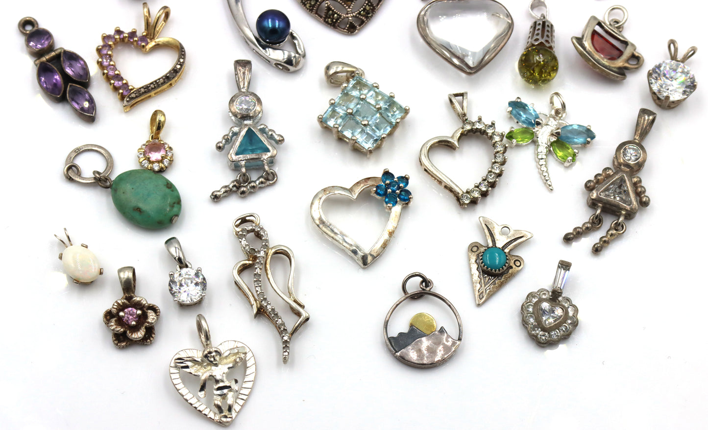 Group lot of Vintage 925 sterling silver pendants