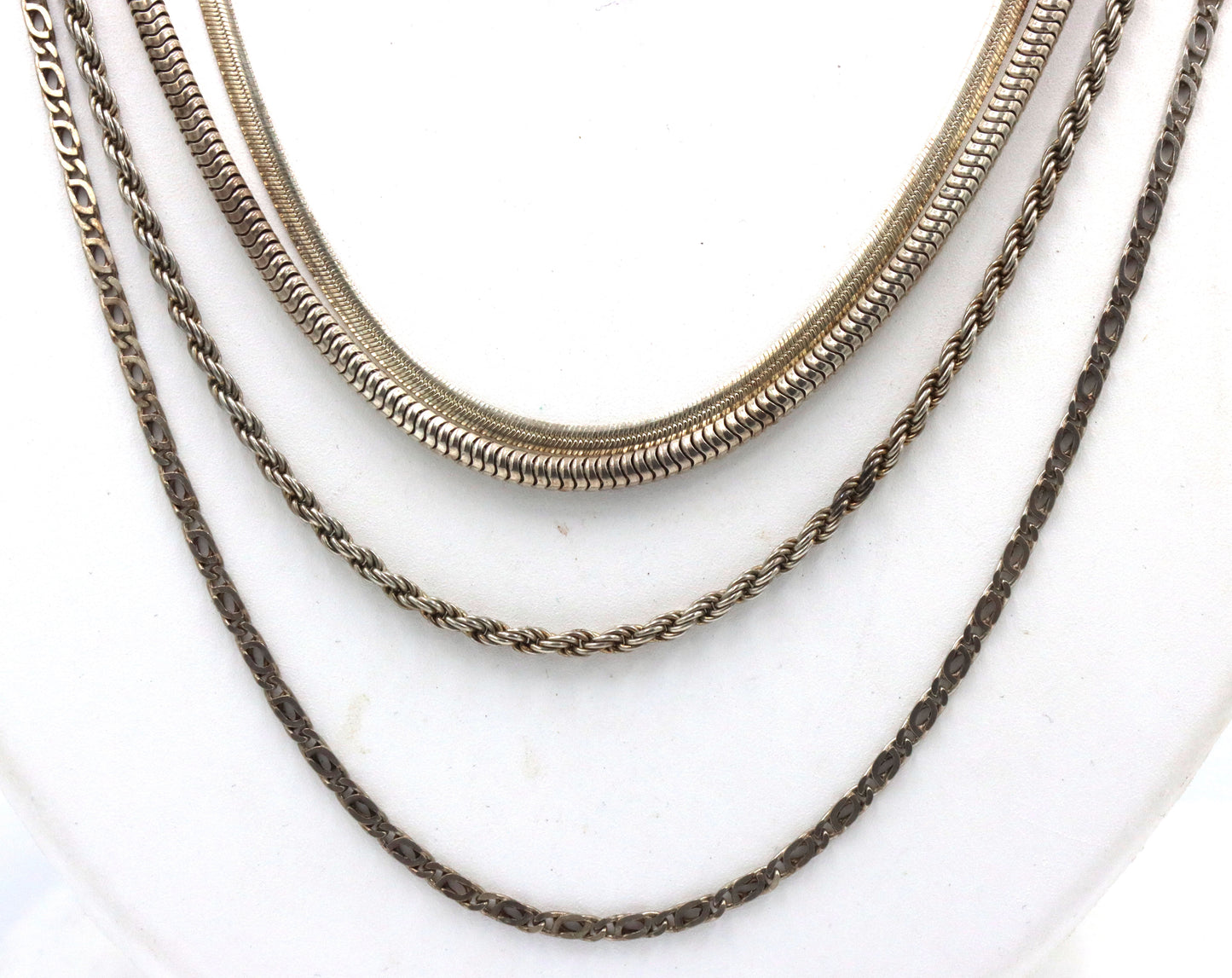 Group lot of 5 Vintage 925 sterling silver chains