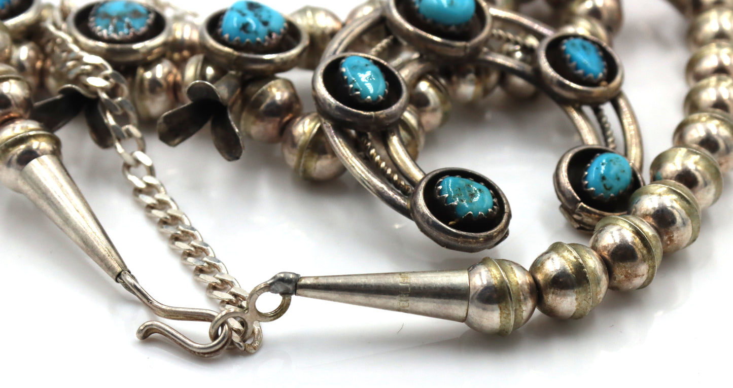 Navajo Kingman PG turquoise sterling silver necklace