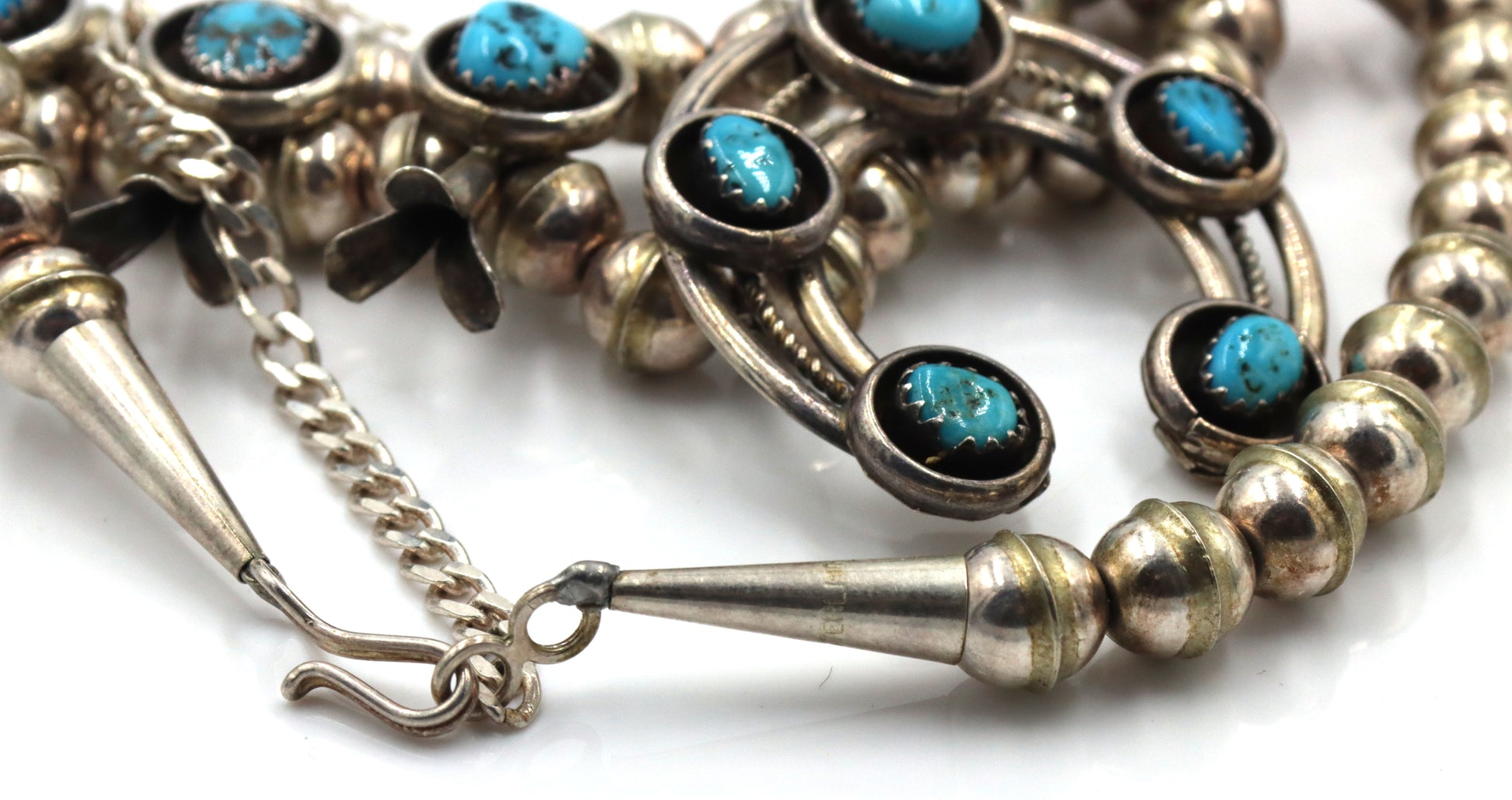 Navajo Kingman PG turquoise sterling silver necklace