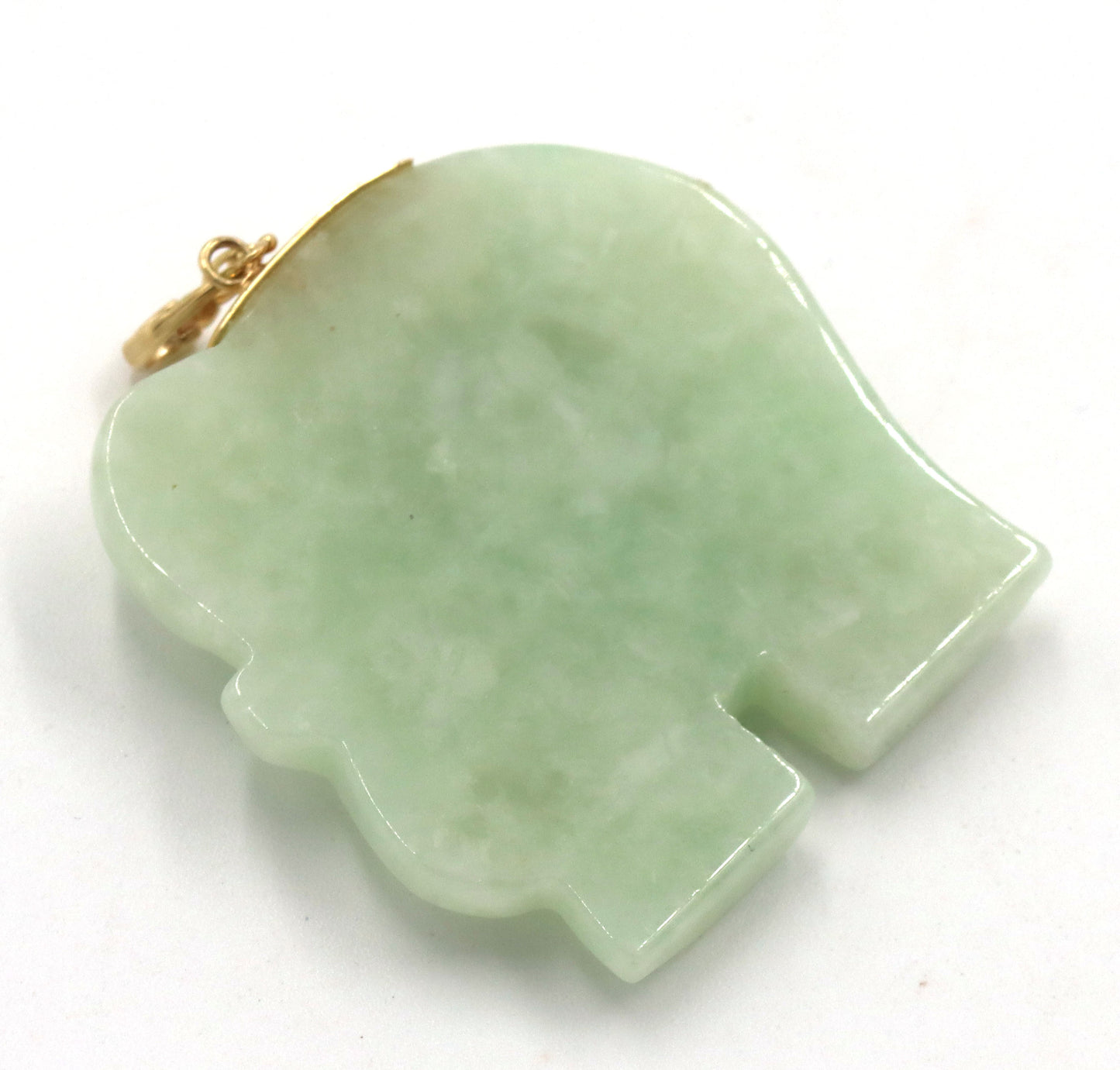 Lot of 14kt yellow gold green jade pendants