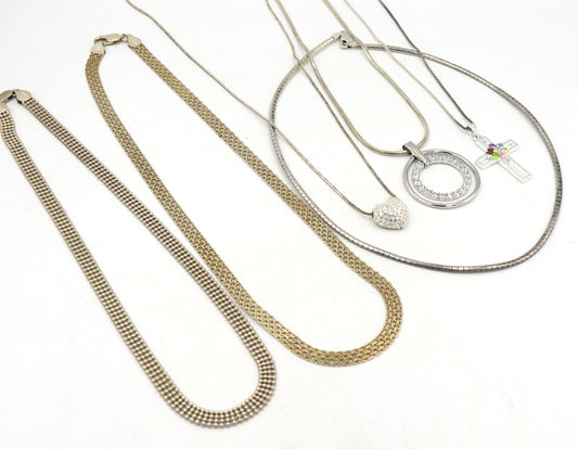 Group lot of Vintage 925 sterling silver necklaces