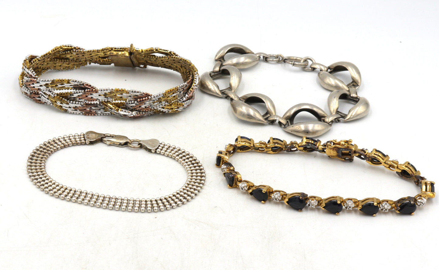 Group lot of 4 Vintage 925 sterling silver bracelets