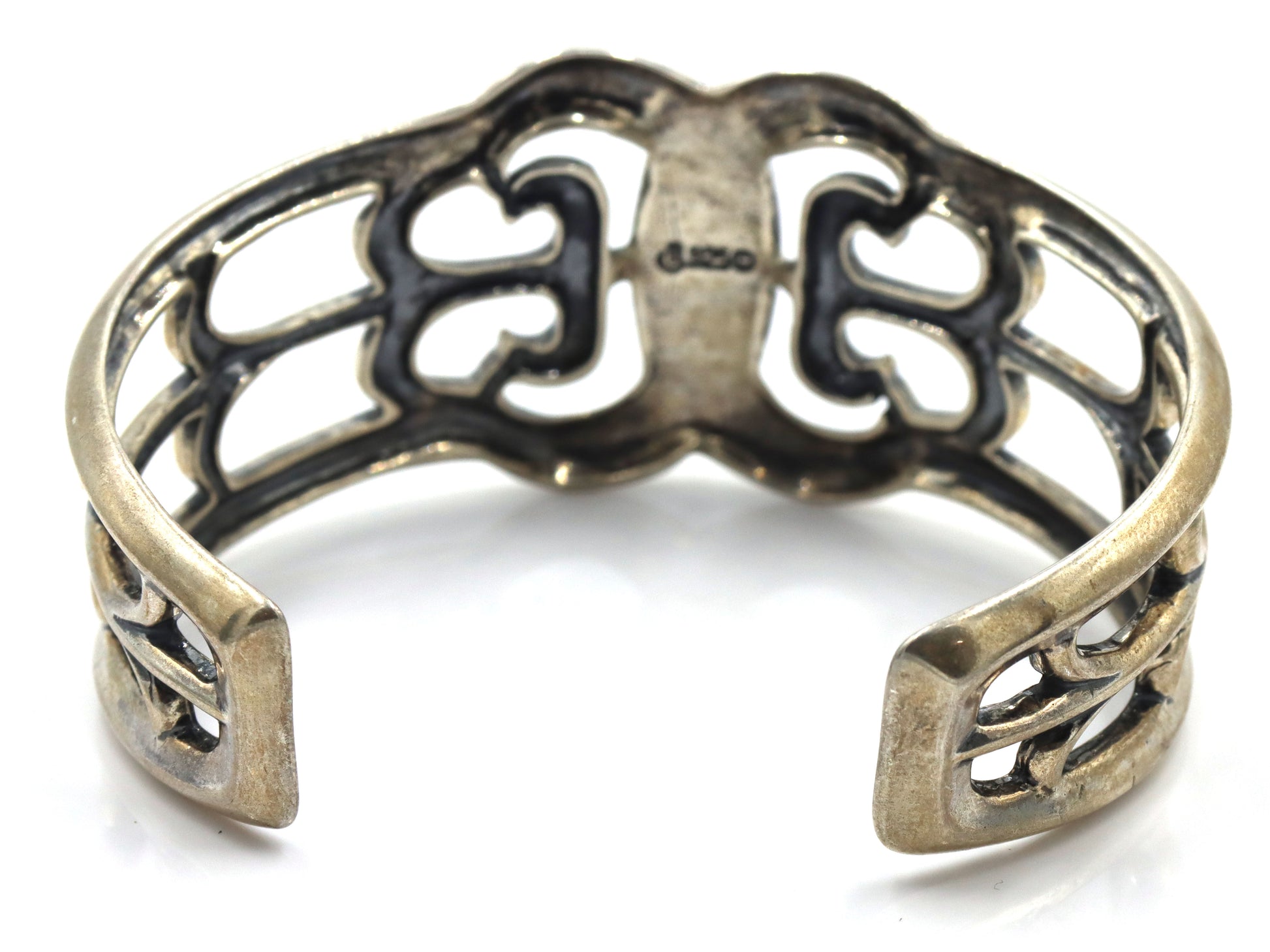 925 Sterling silver signed turquoise cuff bangle