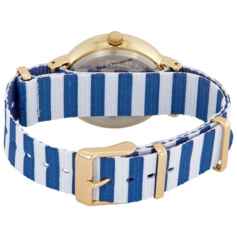 Timex Fairfield Womens White Dial Blue and White Nylon Strap Quartz Watch