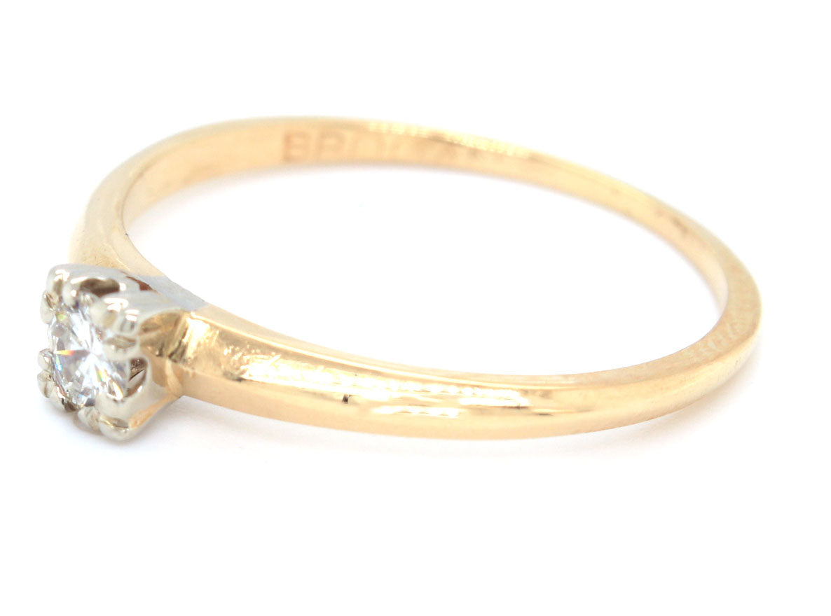 14kt Yellow gold RBC Solitaire diamond ring
