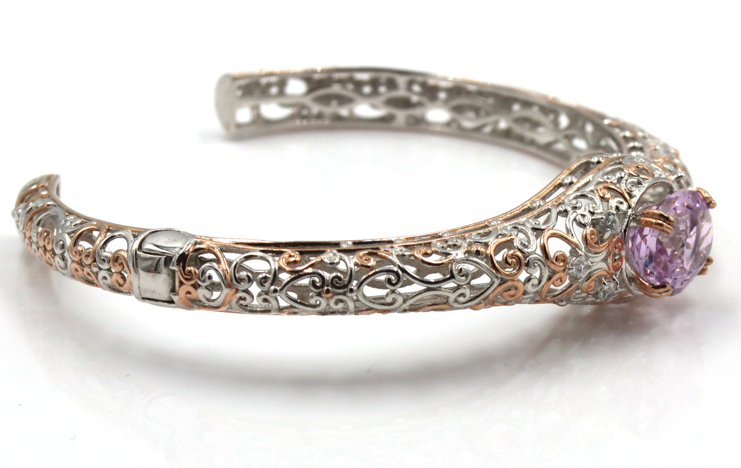 Gems En Voque 925 sterling silver Kunzite Cuff Bracelet
