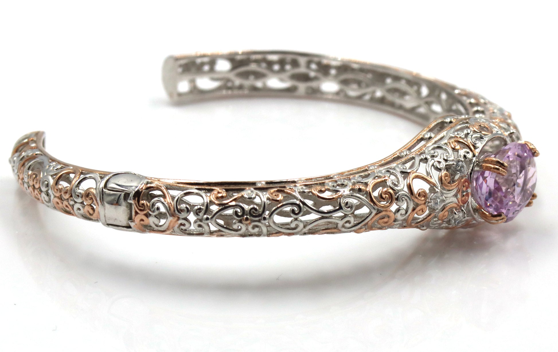 Gems En Voque 925 sterling silver Kunzite Cuff Bracelet